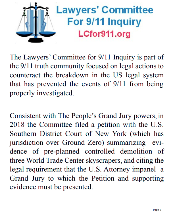 Exhibit 5: Lawyers' Committee for 9/11 Inquiry